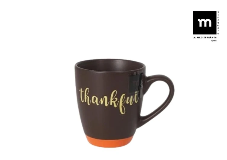 kubek thankful wdzięczność brązowo pomarańczowy.jpg